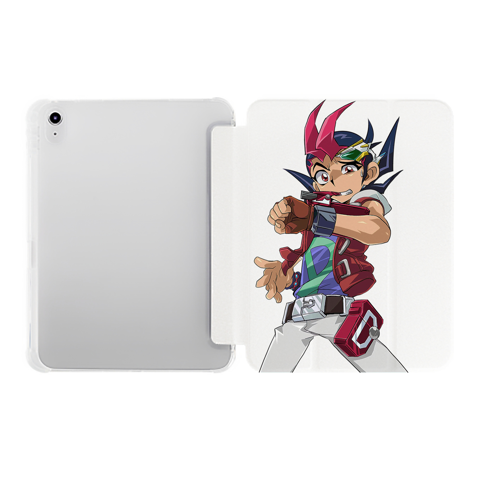 （画像用） 遊☆戯☆王 Yu-Gi-Oh! IPad ケース ペン収納付き 三つ折りスタンド PUレザー×シリコン 対応機種9.5/10.5/10.9インチ